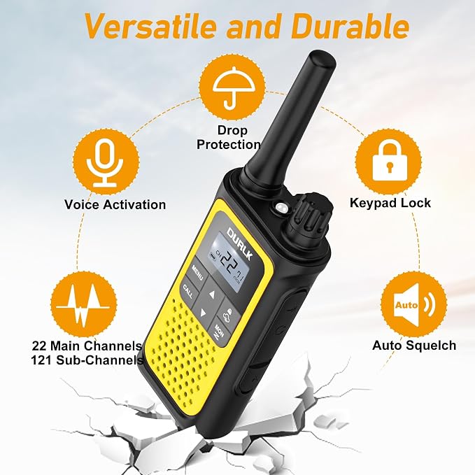Rechargeable Walkie Talkies Long Range, 4 Pack Walkie Talkies - Image 8