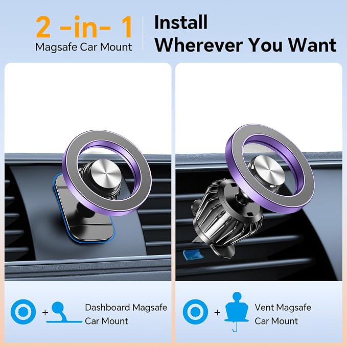 Kaistyle for Magsafe Car Mount【20 Strong Magnets】Magnetic Phone Holder for Car - Image 2