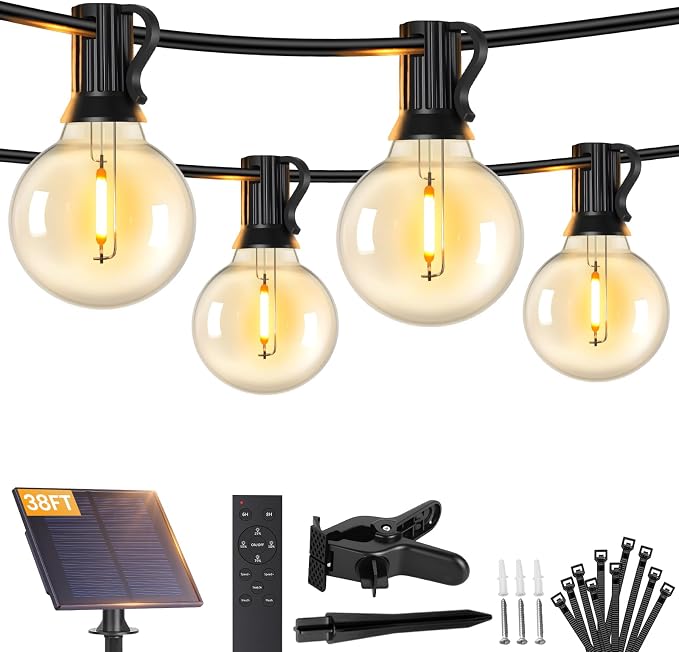 Brightever 38FT Solar String Lights Outdoor by Brightever