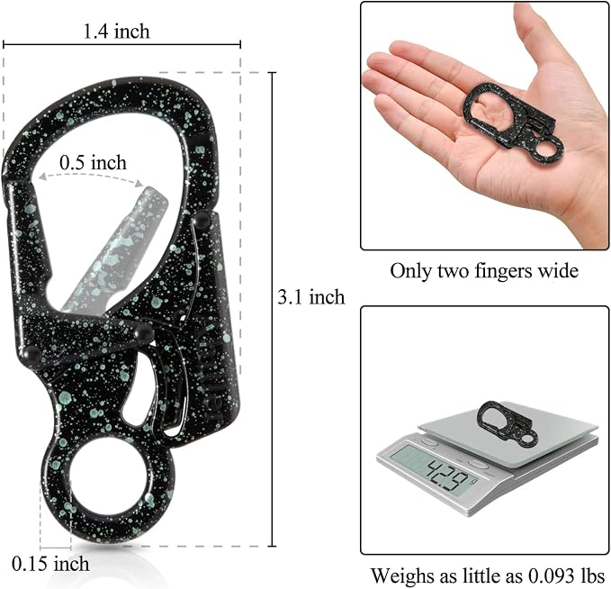 Ahiller Carabiner Clip, Double Anti-Misopening Locking Design, Key Ring Clip - Image 2