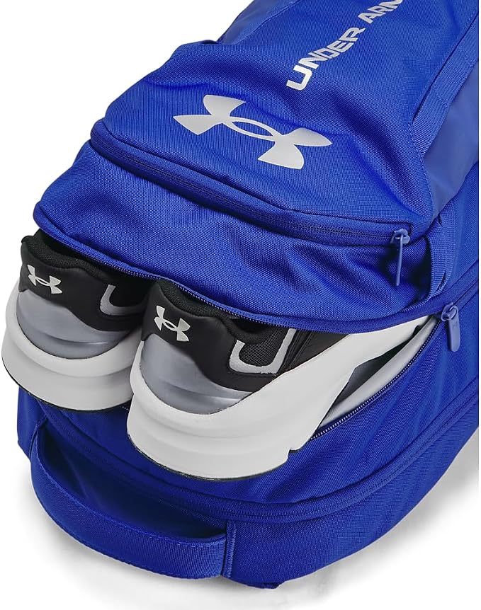 Under Armour Unisex-Adult Hustle 6.0 Backpack, Royal/Royal/Metallic Silver - Image 5