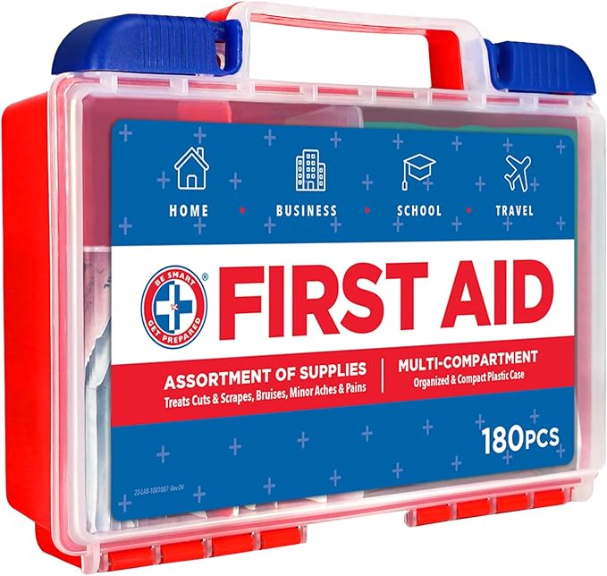 Be Smart Get Prepared 180 Piece First Aid Kit: Clean, Protect Minor Cuts - Image 8