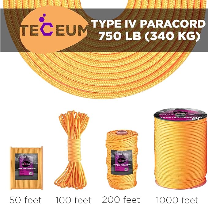 TECEUM 5/32" Paracord Rope 1000 – 1000ft / 200ft / 100ft / 50ft – Tactical - Image 9