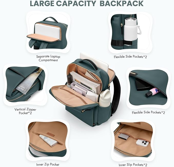 Laptop Backpack for Women, Work Business Traval Computer Backpacks - Image 2
