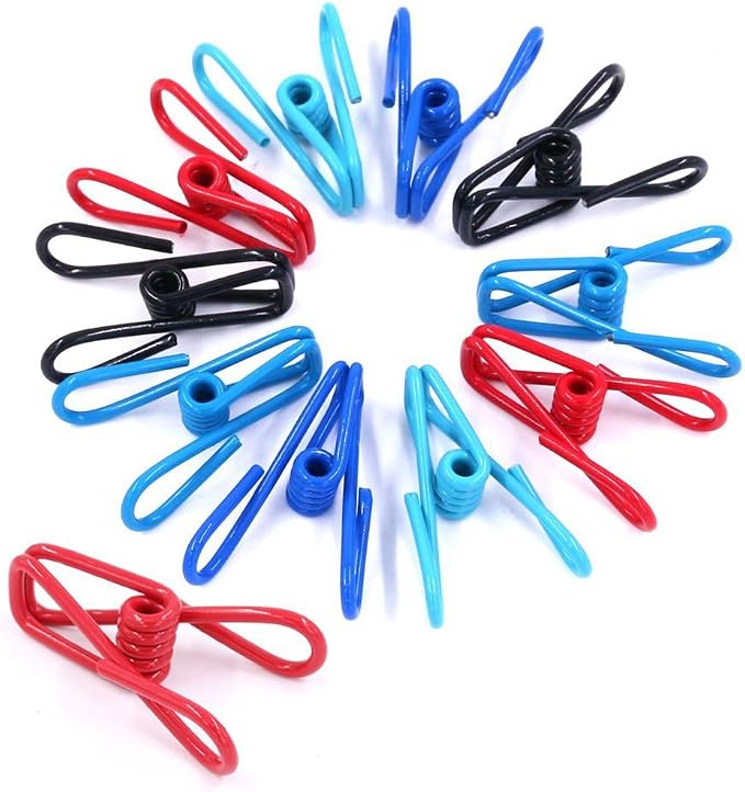 Swpeet 50 Pieces Multi-Purpose Metal Wire Clip Windproof Clothespin Metal Clips by Swpeet
