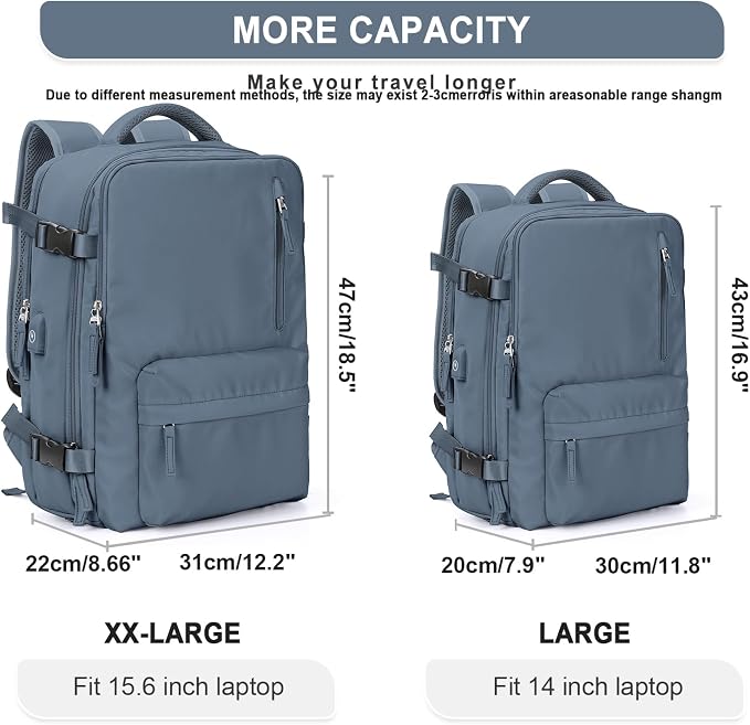 WONHOX Large Travel Backpack Carry on Flight Approved Laptop Work Business - Image 4