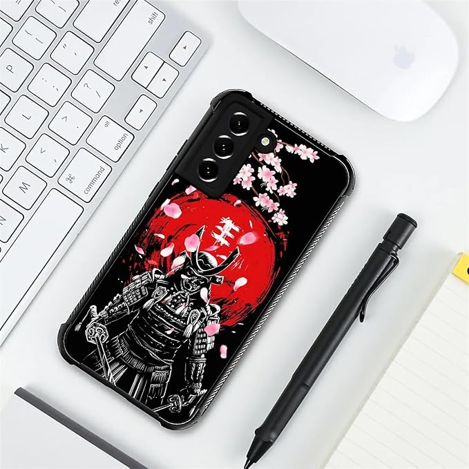 for Samsung Galaxy S22 Case, Sakura Japanese Samurai Pattern Graphic Design - Image 7