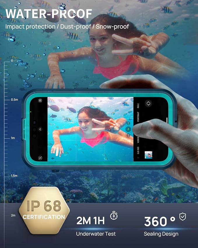 Lanhiem Magnetic for iPhone 15 Case, IP68 Waterproof Dustproof Case, Full Body - Image 2