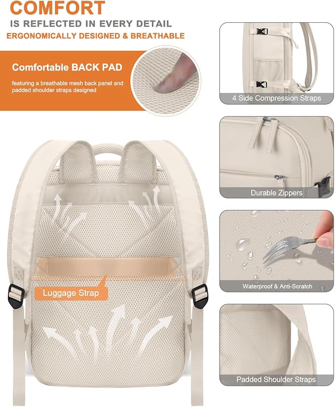 Capolo Travel Backpack for Women Men Waterproof Laptop Backpack Airlines - Image 6