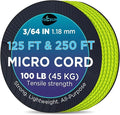 TECEUM Micro Paracord – 1.18 mm X 125 ft – Micro Utility Cord – Thin Braided by TECEUM