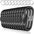10 Pack Aluminum D Ring Key Rings Clips Locking Carabiner by Manesi