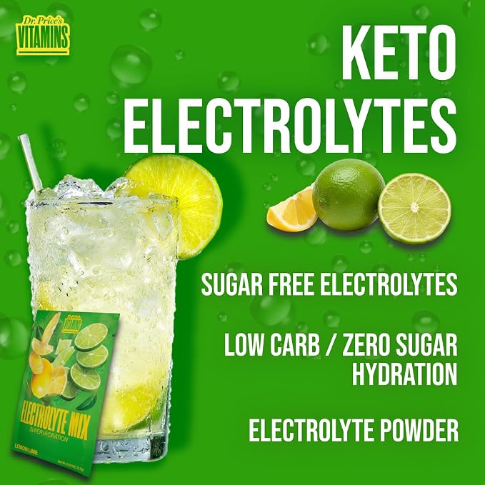 Dr. Price’s Electrolytes Powder Packets – Lemon Lime, 30 Packs | Sugar Free - Image 7