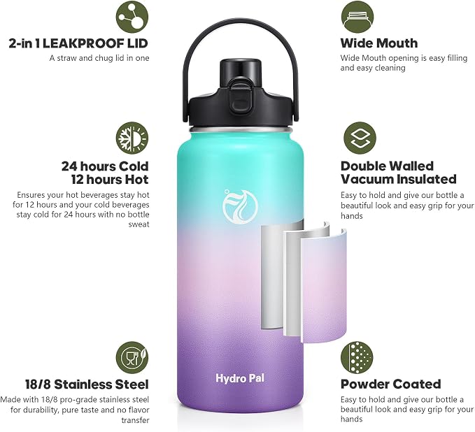 64oz Half Gallon Insulated Water Bottle - Image 3