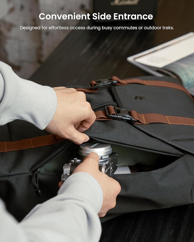 tomtoc Flap Laptop Backpack, Lightweight, Water-Resistant Casual Daypack - Image 6