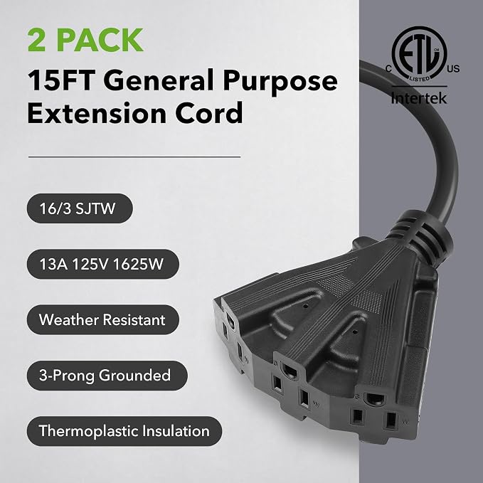 BN-Link's 2 Pack Outdoor Extension Cord Set is Ideal - Image 4