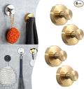 4 Pack Gold Stainless Steel Suction Cup Hooks, No Drill, Front Door by Tanngronie