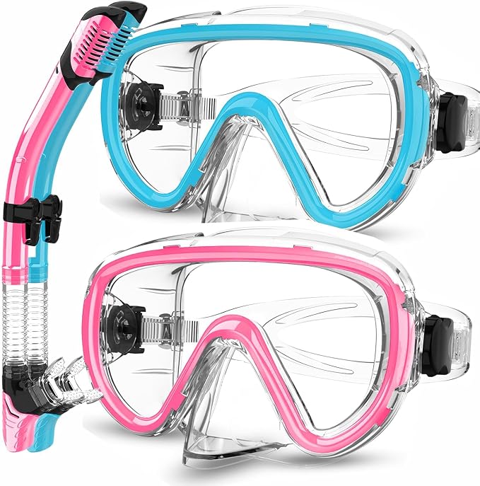 Bairuifu 2-Pack Snorkel Gear for Adults | Enhanced Anti-Fog & Anti-Leak by BAIRUIFU