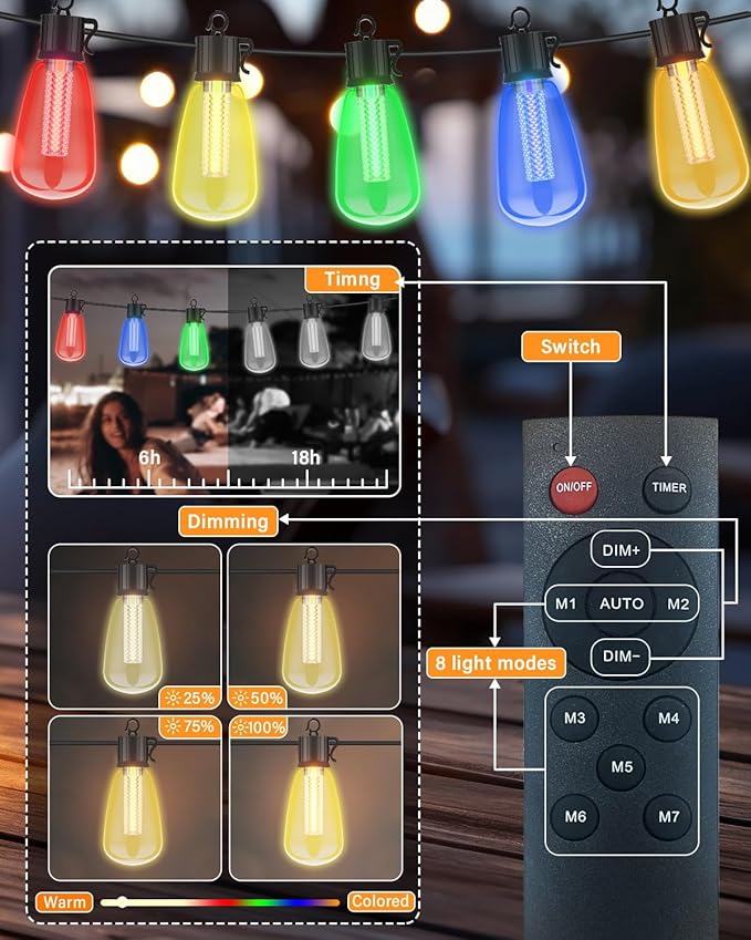 98FT Outdoor String Lights - Image 2