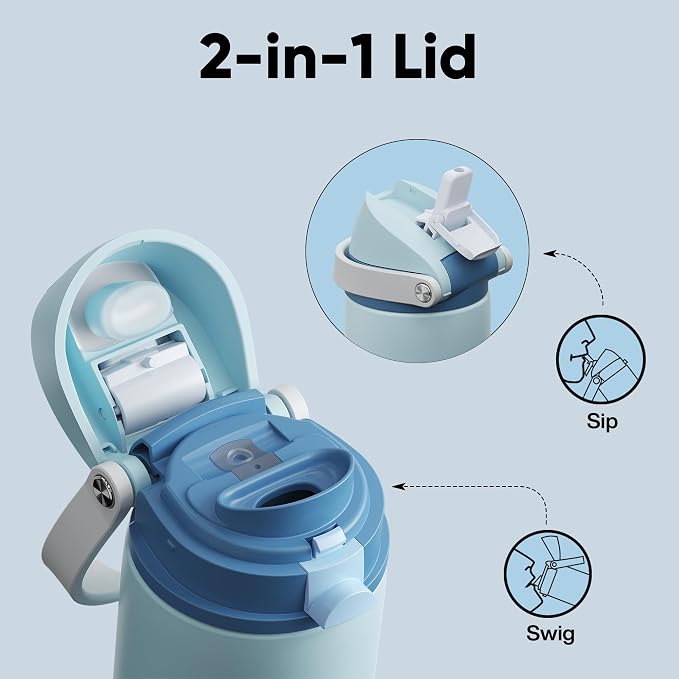 Insulated Water Bottle with Straw - Image 3