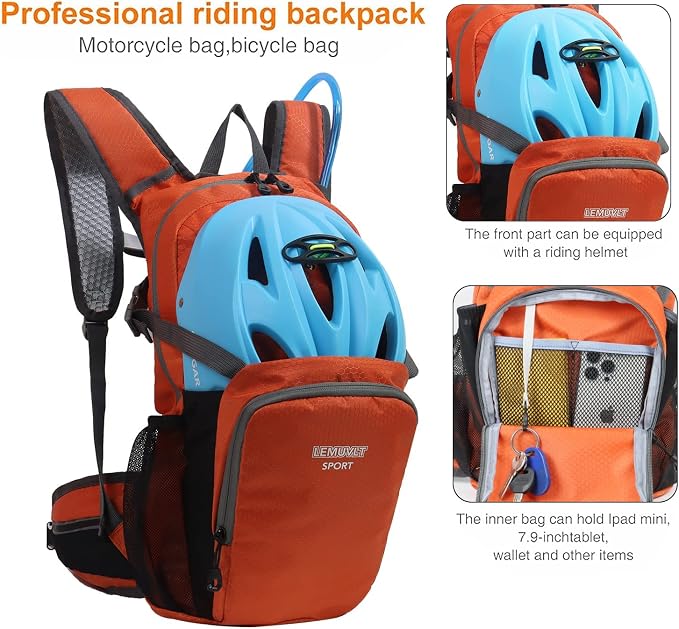 Hiking Daypack Waterproof Biking Backpack 15L Lightweight Durable Backpack - Image 3