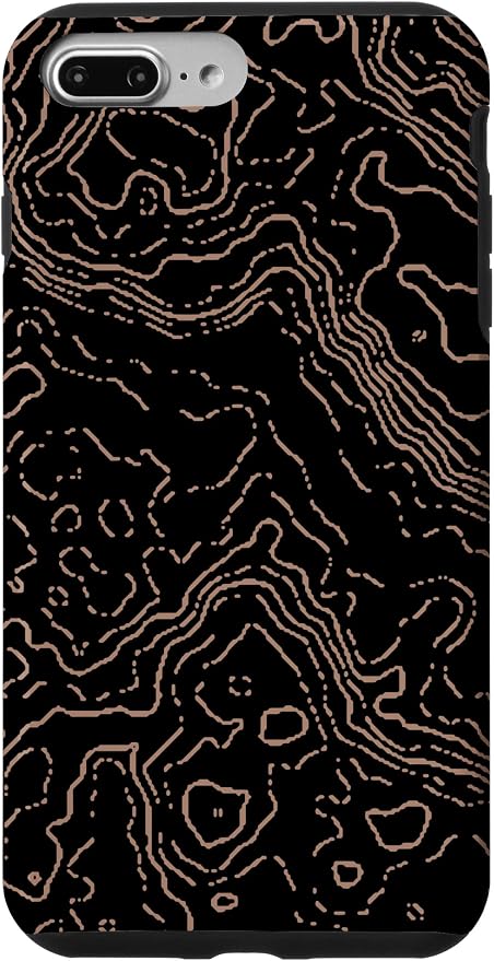 Topography Black & Brown Abstract Pattern Topographic Map Case by Unknown
