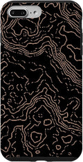Topography Black & Brown Abstract Pattern Topographic Map Case by Unknown