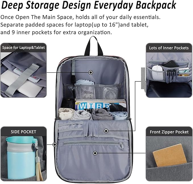 MAXTOP Deep Storage Laptop Backpack Business Anti-theft Backpacks College - Image 2