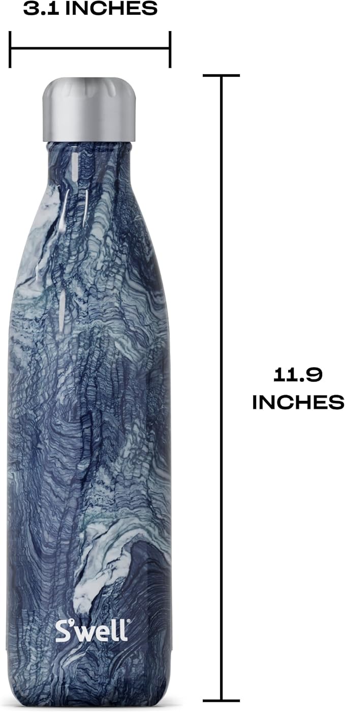 S'well Stainless Steel Water Bottle, Azurite Marble, Triple Layered Vacuum - Image 5