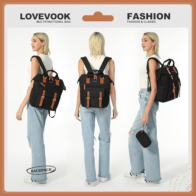 LOVEVOOK Laptop Backpack for Women Work Travel Backpack Business Commuter - Image 9
