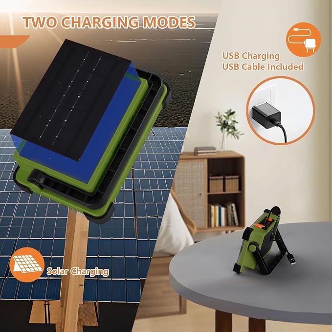 YXQUA 120W Solar Rechargeable Work Light, 144 LED Portable Flood Light - Image 5