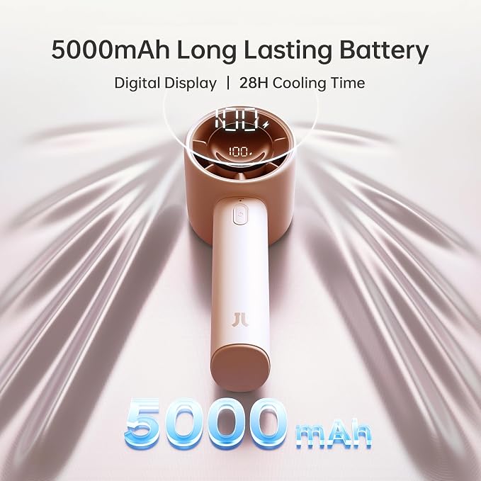 JISULIFE Handheld Turbo Fan Life10s, 5000mAh Rechargeable Portable Fans - Image 3