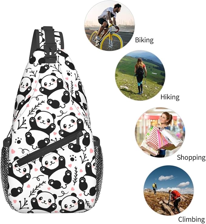 Cute Panda Sling Bag For Women Men Funny Backpack Crossbody Shoulder Bag Sling - Image 6