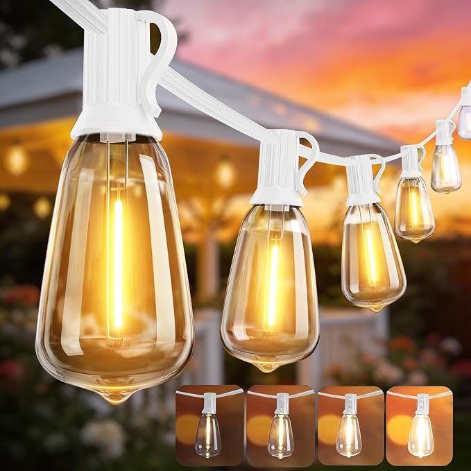 DAMAING Outdoor String Lights 50FT Waterproof, LED Patio Lights Dimmable by Lifeisgood