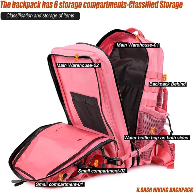 45L Tactical Backpack for Men Women, Military Assault Pack - Image 4
