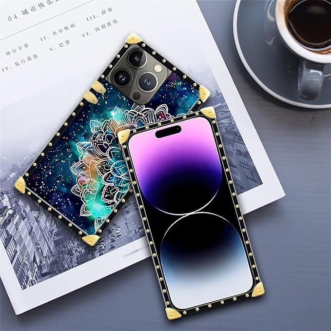 Compatible with iPhone 14 Pro Max Case, Starry Sky Colourful Mandala Luxury - Image 6