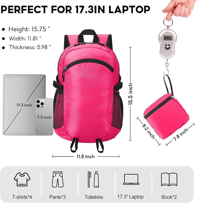 Small Hiking Backpack 15L Travel Lightweight Hiking Packable Daypack - Image 3