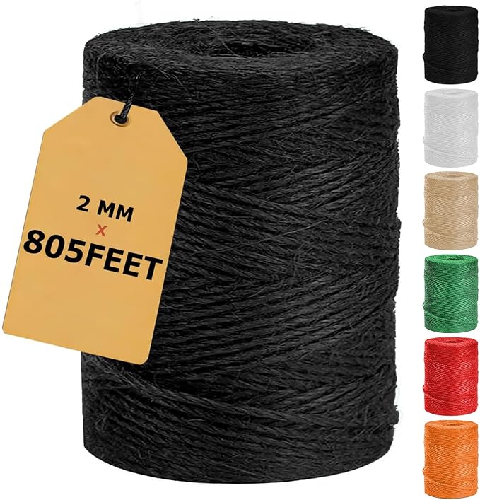 Vanhench 805ft Black Twine String, Arts & Crafts, Gift Wrapping, String by Vanhench