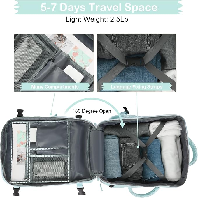 Hanples Large Travel Backpack for Women as Person Item Flight Approved - Image 8