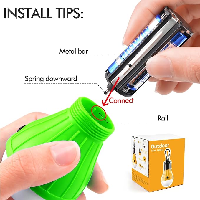 FLY2SKY Portable LED Tent Lamp, Clip Hook Hurricane Emergency Light Bulb - Image 6