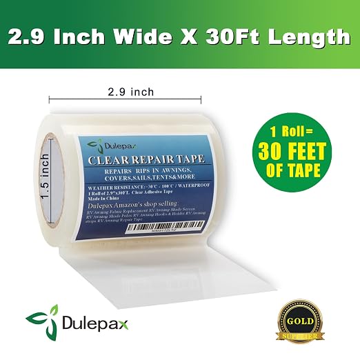 Dulepax-Tent Repair Tape, Awning Repair Tape, Boat Covers Repair, RV Covers - Image 4