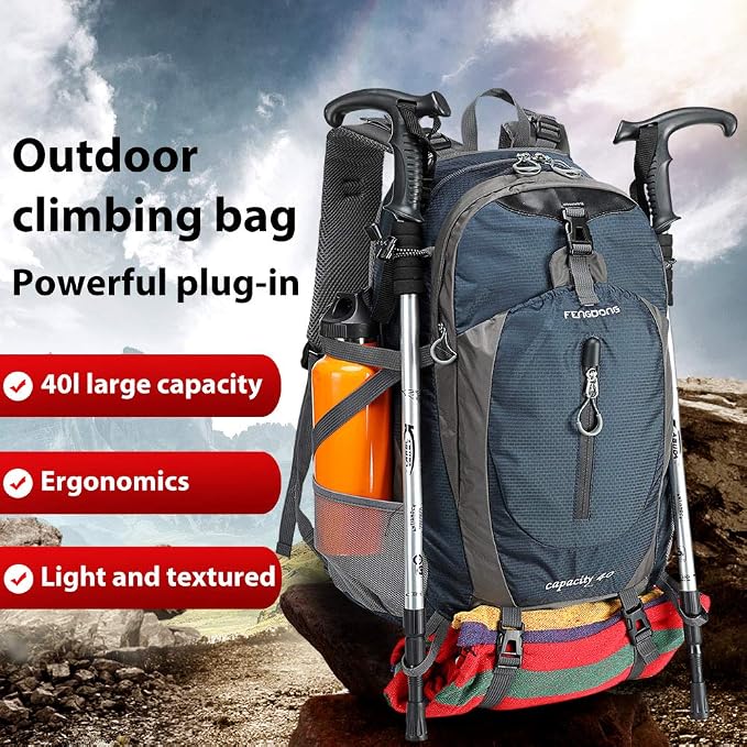 FENGDONG 40L Waterproof Lightweight Outdoor Daypack Hiking, Travel Backpack - Image 5