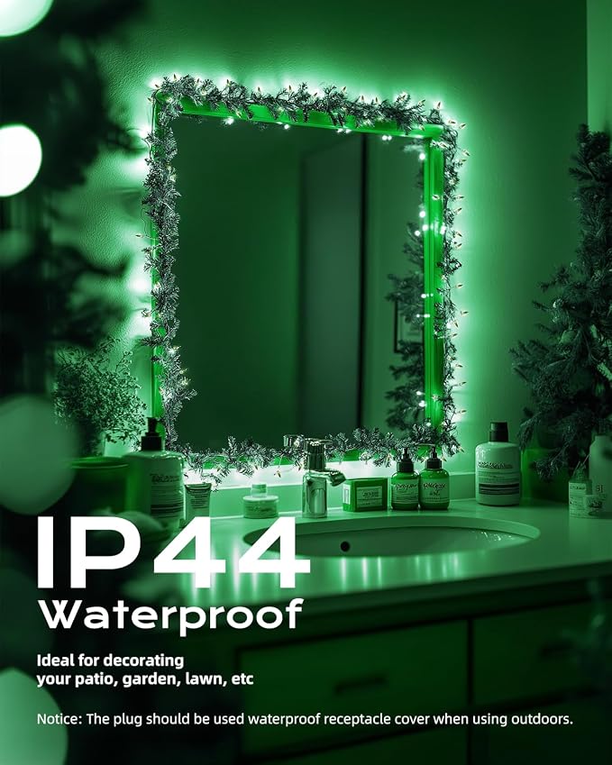 Brightown Green Christmas String Lights, 100-Count 26.5ft Incandescent Bulb - Image 5
