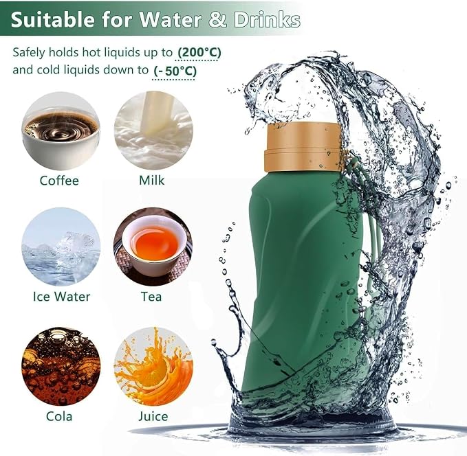Collapsible Water Bottles, Leak Proof, Reuseable BPA Free Silicone Foldable - Image 5