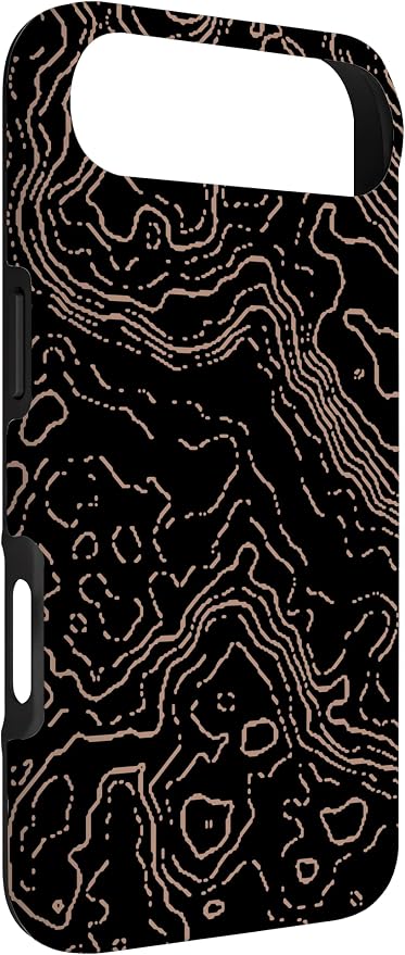 Topography Black & Brown Abstract Pattern Topographic Map Case - Image 2
