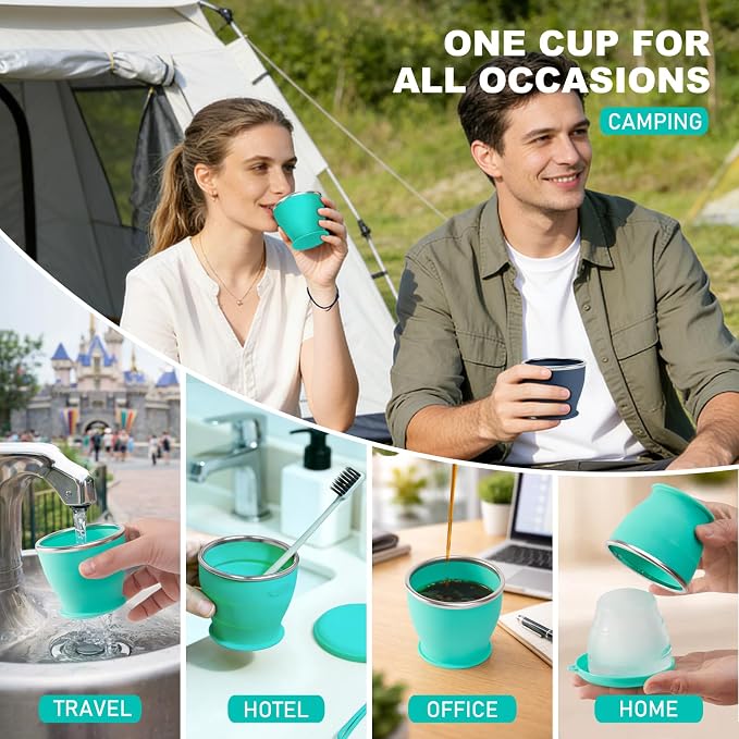 Collapsible Travel Cup, BPA-Free Reusable Water Cup, Lightweight Drinking Cups - Image 6