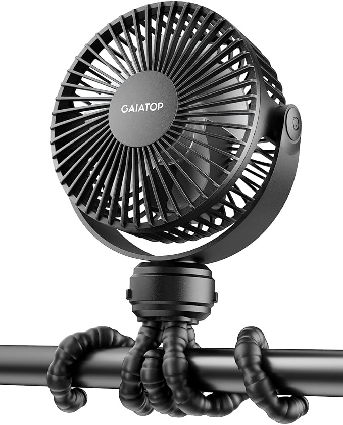 Gaiatop Mini Portable Stroller Fan, Battery Operated Small Clip on, Detachable by GAIATOP