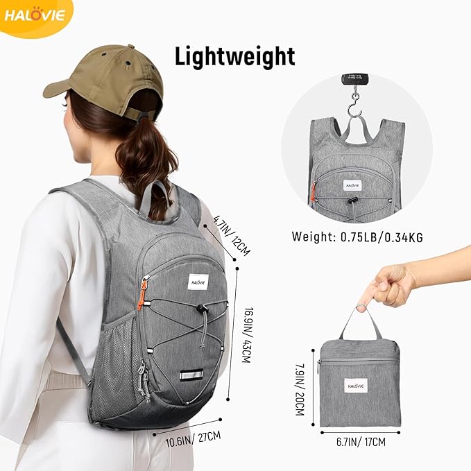 HALOVIE 15L Foldable Hiking Backpack Phone Pocket Lightweight Travel Daypack - Image 4