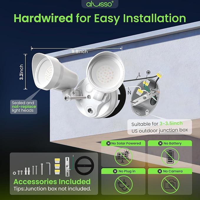 ALUSSO Dusk to Dawn Outdoor Lighting, 30W 3500LM Dusk Till Dawn Outdoor Light - Image 2