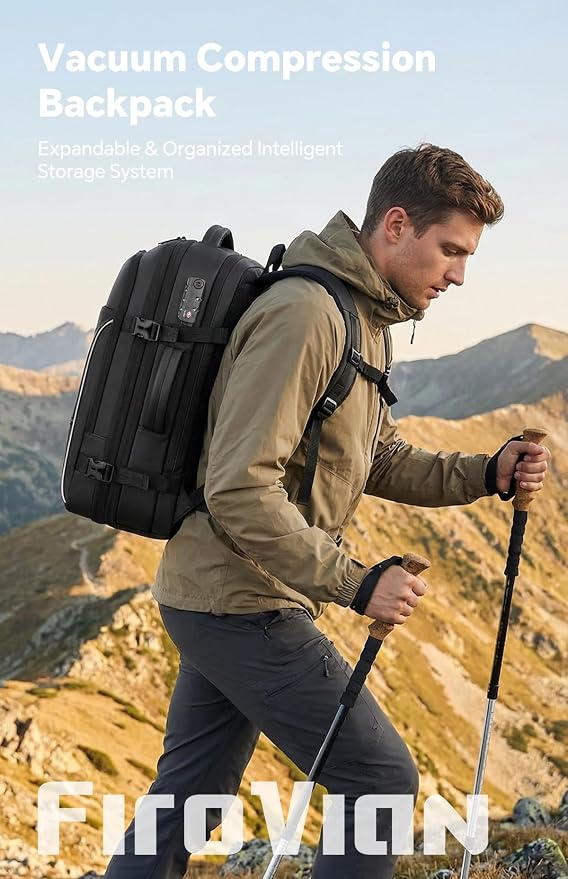 Vacuum Backpack Travel, 70L Expandable Carry On Backpack - Image 2