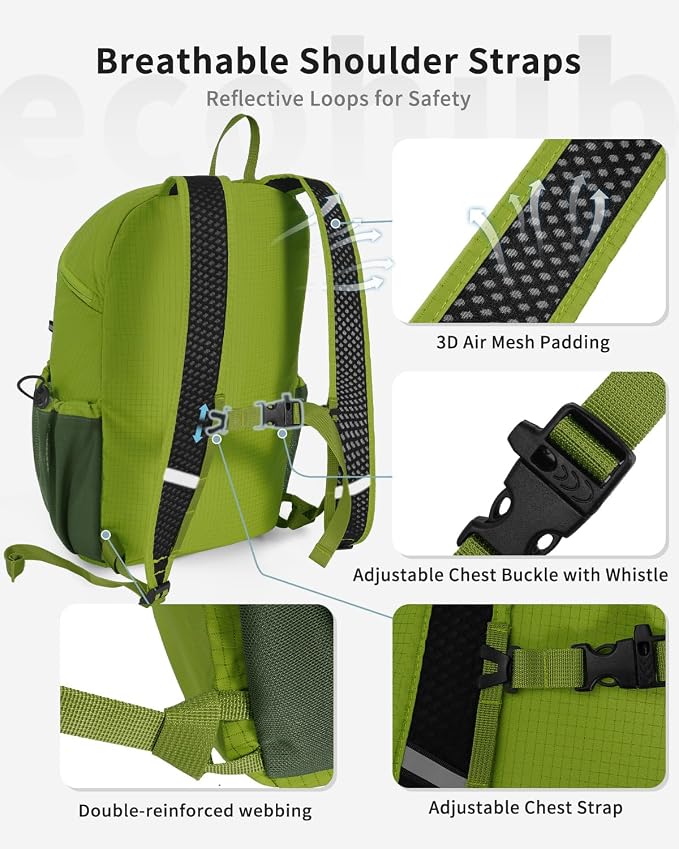 ECOHUB 15L Lightweight Casual Daypack, Packable Backpack - Image 5